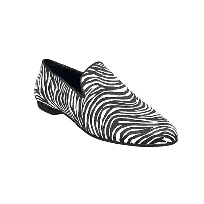 Scarpa mocassino da uomo Serse (800) in raso seta zebrato, stile elegante e alla moda, marca Wish Dance Shop