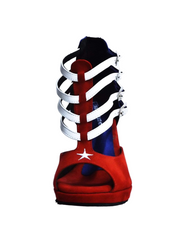 Load image into Gallery viewer, Lussuria (779) - Women&#39;s Cuban Flag Suede Shoe with Stiletto Heel and Flex Platform
