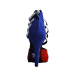 Load image into Gallery viewer, Lussuria (779) - Women&#39;s Cuban Flag Suede Shoe with Stiletto Heel and Flex Platform
