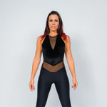 Load image into Gallery viewer, VEGA Venice (Black) - Jumpsuit Ciniglia Bielastica Nera Sopra e Microfibra Traspirante Nera Bielastica Modellante Contenitiva Containment sotto
