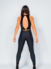 Load image into Gallery viewer, VEGA Venice (Black) - Jumpsuit Ciniglia Bielastica Nera Sopra e Microfibra Traspirante Nera Bielastica Modellante Contenitiva Containment sotto
