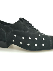 Load image into Gallery viewer, Vasco (Movida by WISH DANCE) - Scarpa da Uomo camoscio Nero Pois Camoscio Bianco
