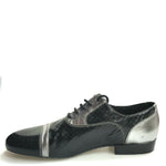 Load image into Gallery viewer, David - Scarpa da Uomo Vernice square nero Pelle Laminato acciaio
