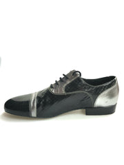 Load image into Gallery viewer, David - Scarpa da Uomo Vernice square nero Pelle Laminato acciaio
