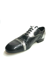 Load image into Gallery viewer, David - Scarpa da Uomo Vernice square nero Pelle Laminato acciaio
