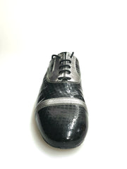 Load image into Gallery viewer, David - Scarpa da Uomo Vernice square nero Pelle Laminato acciaio
