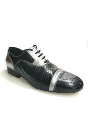 Load image into Gallery viewer, David - Scarpa da Uomo Vernice square nero Pelle Laminato acciaio
