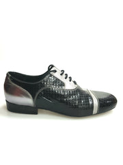 Load image into Gallery viewer, David - Scarpa da Uomo Vernice square nero Pelle Laminato acciaio
