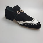 Load image into Gallery viewer, Toni - Scarpa da Uomo in camoscio Nero e Pelle Bianca
