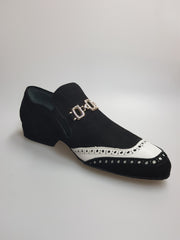 Load image into Gallery viewer, Toni - Scarpa da Uomo in camoscio Nero e Pelle Bianca
