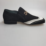 Load image into Gallery viewer, Toni - Scarpa da Uomo in camoscio Nero e Pelle Bianca
