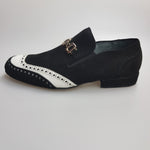 Load image into Gallery viewer, Toni - Scarpa da Uomo in camoscio Nero e Pelle Bianca
