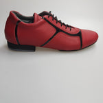 Carica immagine nella Galleria, Antony 115H Sneaker - Scarpa da Uomo Pelle Rossa Inserti Vernice Nera
