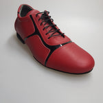 Carica immagine nella Galleria, Antony 115H Sneaker - Scarpa da Uomo Pelle Rossa Inserti Vernice Nera
