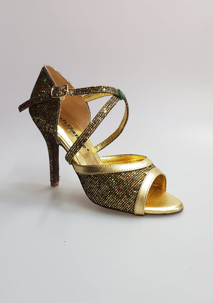 Sandalo da donna Wish Dance Shop Wendi/BO-N in pelle oro e dettagli in boreale oro, elegante e comodo.
