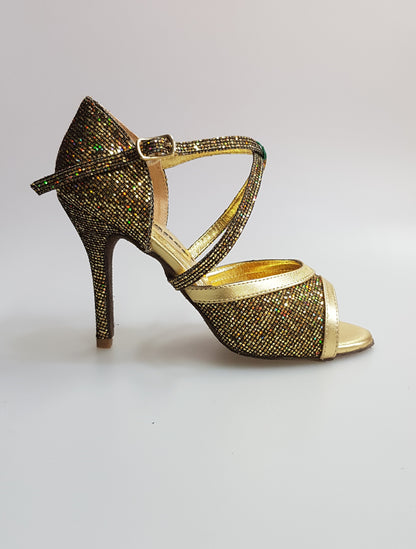 Sandalo donna Wendi/BO-N Wish Dance Shop in pelle e dettagli oro, modello Boreale Oro, con cinturino e suola comoda