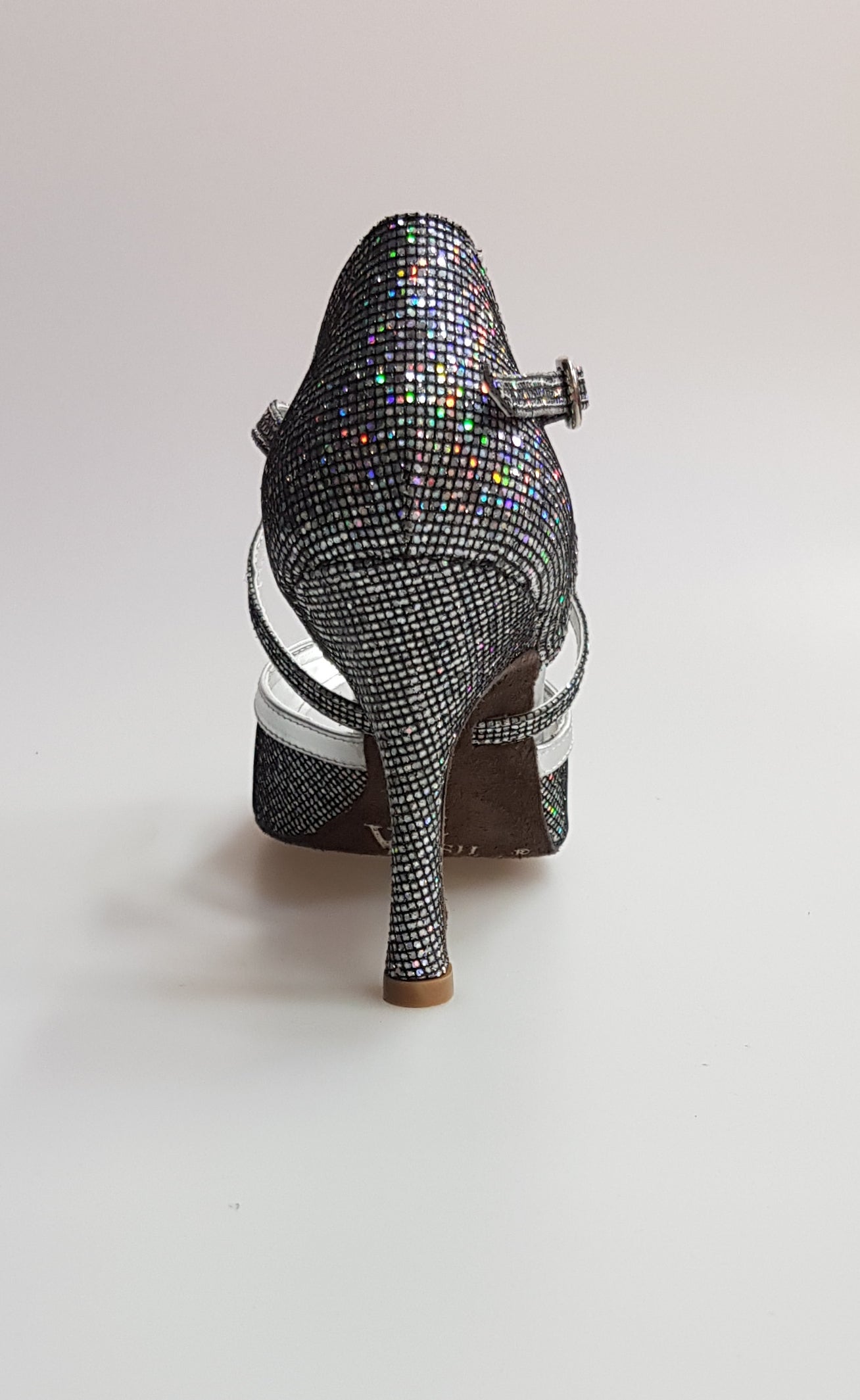 Sandalo Wendi/BO-N Wish Dance Shop in pelle argento e Boreale Silver, scarpa da donna elegante e confortevole.