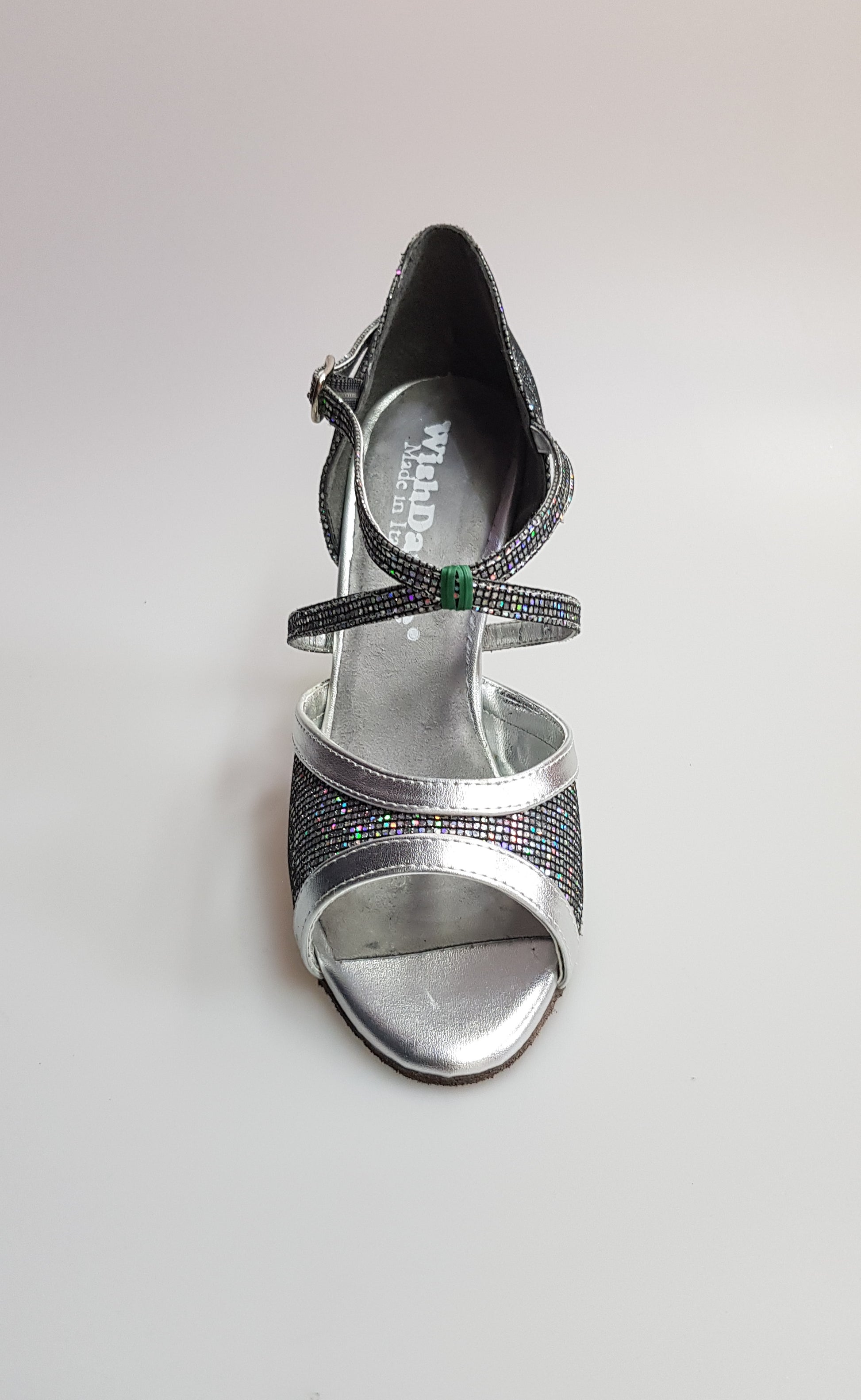 Sandalo donna Wendi/BO-N Wish Dance Shop in pelle argento e Boreale Silver, con cinturino e suola elegante.