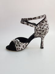 Load image into Gallery viewer, Elison QB - 32QB NA (1101) - Sandalo da Donna in Tessuto Maculato Grigio e Camoscio Nero
