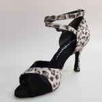 Load image into Gallery viewer, Elison QB - 32QB NA (1101) - Sandalo da Donna in Tessuto Maculato Grigio e Camoscio Nero
