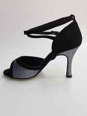 Load image into Gallery viewer, Wendi/BO-N (2016) Scarpa da Donna inCamoscio Nero e Glitter Grigio Carbon
