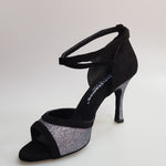 Load image into Gallery viewer, Wendi/BO-N (2016) Scarpa da Donna inCamoscio Nero e Glitter Grigio Carbon
