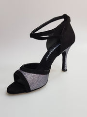 Load image into Gallery viewer, Wendi/BO-N (2016) Scarpa da Donna inCamoscio Nero e Glitter Grigio Carbon
