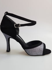 Load image into Gallery viewer, Wendi/BO-N (2016) Scarpa da Donna inCamoscio Nero e Glitter Grigio Carbon
