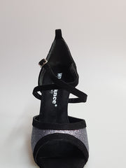 Load image into Gallery viewer, Wendi/BO-N (2016) Scarpa da Donna inCamoscio Nero e Glitter Grigio Carbon
