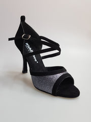 Load image into Gallery viewer, Wendi/BO-N (2016) Scarpa da Donna inCamoscio Nero e Glitter Grigio Carbon
