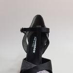 Carica immagine nella Galleria, 32QTN (1100) - Scarpa da Donna Raso Seta Nero e Glitter grigio carbon
