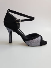 Load image into Gallery viewer, Wendi/BO-N (2016) Scarpa da Donna inCamoscio Nero e Glitter Grigio Carbon
