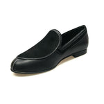 Load image into Gallery viewer, ROMEO (800K) - Mocassino Pelle Nera Camoscio Nero cuciture bianche Foderato in Pelle Nera

