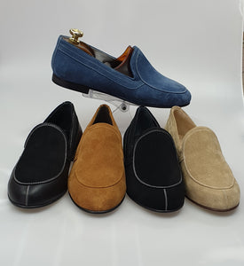 ROMEO (800K) - Mocassino Camoscio Sabbia Foderato in Pelle color Carne