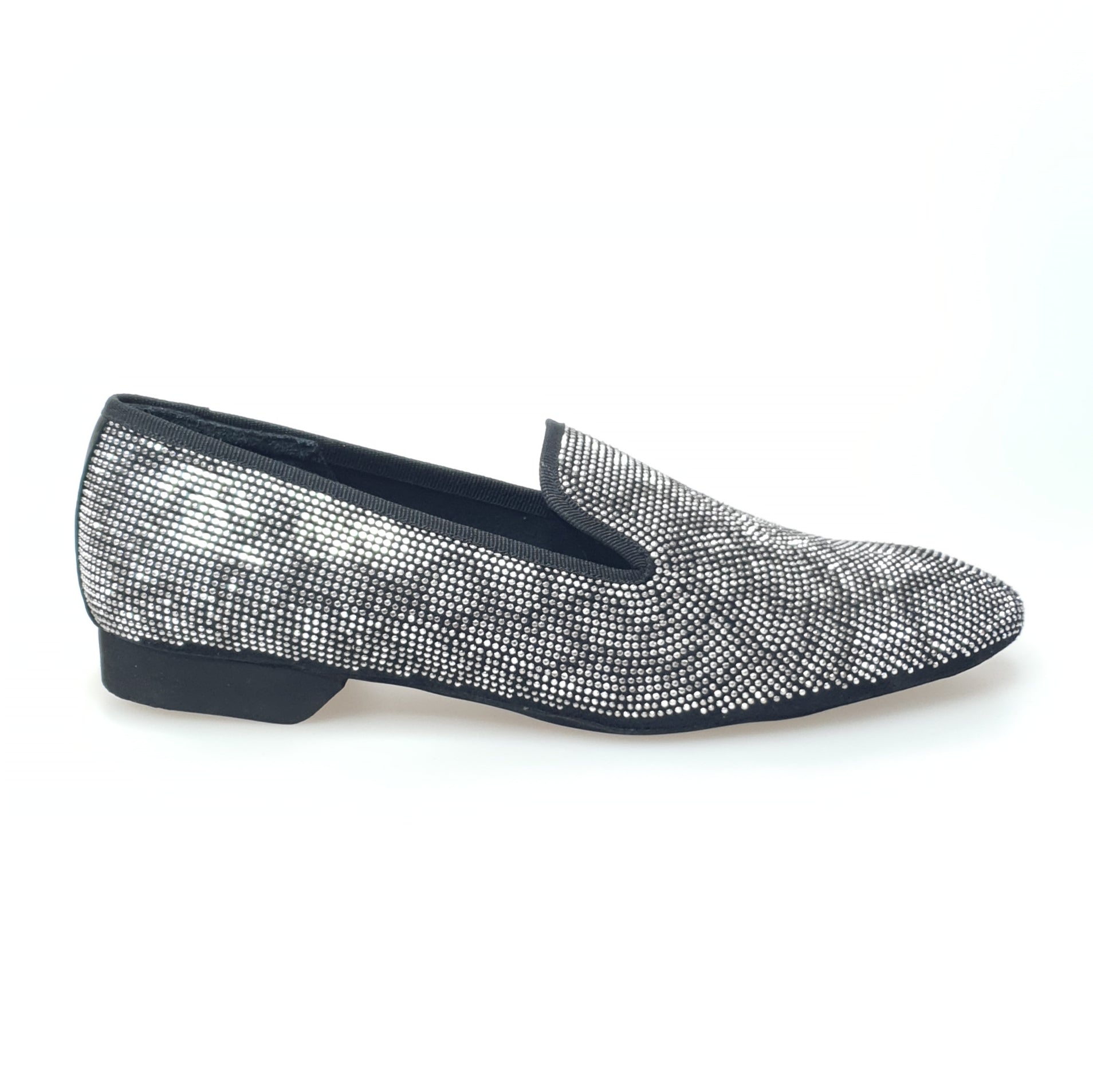 Mocassino da uomo Zeus MS20 in camoscio blu notte con borchiette silver e dettaglio pitone, forma lunga, scarpa elegante Wish Dance Shop