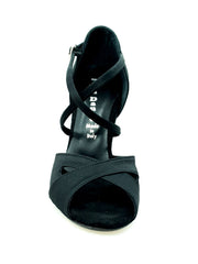 Load image into Gallery viewer, Ely QC (32QC) - Scarpa Basica Da donna in Raso Seta Nero con Cuscino memorex e Cinturino Incrociato sul Collo Piede Tacco a Spillo
