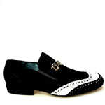 Load image into Gallery viewer, Toni - Scarpa da Uomo in camoscio Nero e Pelle Bianca
