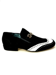 Load image into Gallery viewer, Toni - Scarpa da Uomo in camoscio Nero e Pelle Bianca
