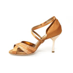 Load image into Gallery viewer, Rosalinda QC (660A) - Bronze Silk Satin and Bronze Glitter
