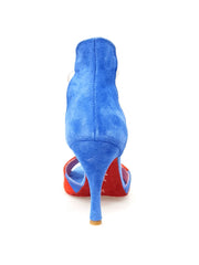 Carica immagine nella Galleria, Lilith (460) - Sandalo da Donna in Camoscio Rosso e Blu Stile Bandiera di Cuba
