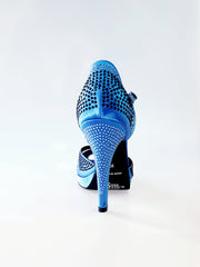 Load image into Gallery viewer, Alexa (LP4) - Royal Blue Silk Satin Dance Shoe with Swarovski
