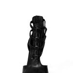 Load image into Gallery viewer, Lilith (460) - Sandalo da Donna in pelle Nera elastici neri Tacco alto a Spillo largo
