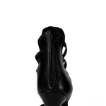 Load image into Gallery viewer, Lilith Zip (460ZIP) - Sandalo da Donna in Pelle Nera con Zip sul Tallone Elastici Neri
