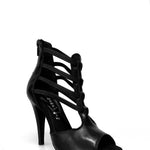 Load image into Gallery viewer, Lilith (460) - Sandalo da Donna in pelle Nera elastici neri Tacco alto a Spillo largo
