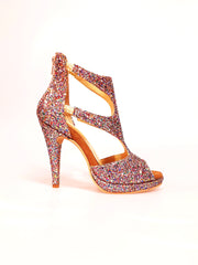 Load image into Gallery viewer, Nina Kristall - Sandalo da Donna con Plateau in Kristal Multicolor Foderata in Pelle Tacco a Spillo Largo
