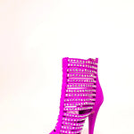 Load image into Gallery viewer, Elizabeth Plus - Sandalo da Donna a Tronchetto in Camoscio Fuxia e Swarovski Boreali
