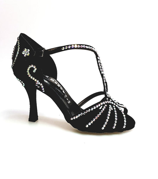 Scarpa Da Donna in Raso Seta Nero Infinity Plus Wish Dance, vista laterale
