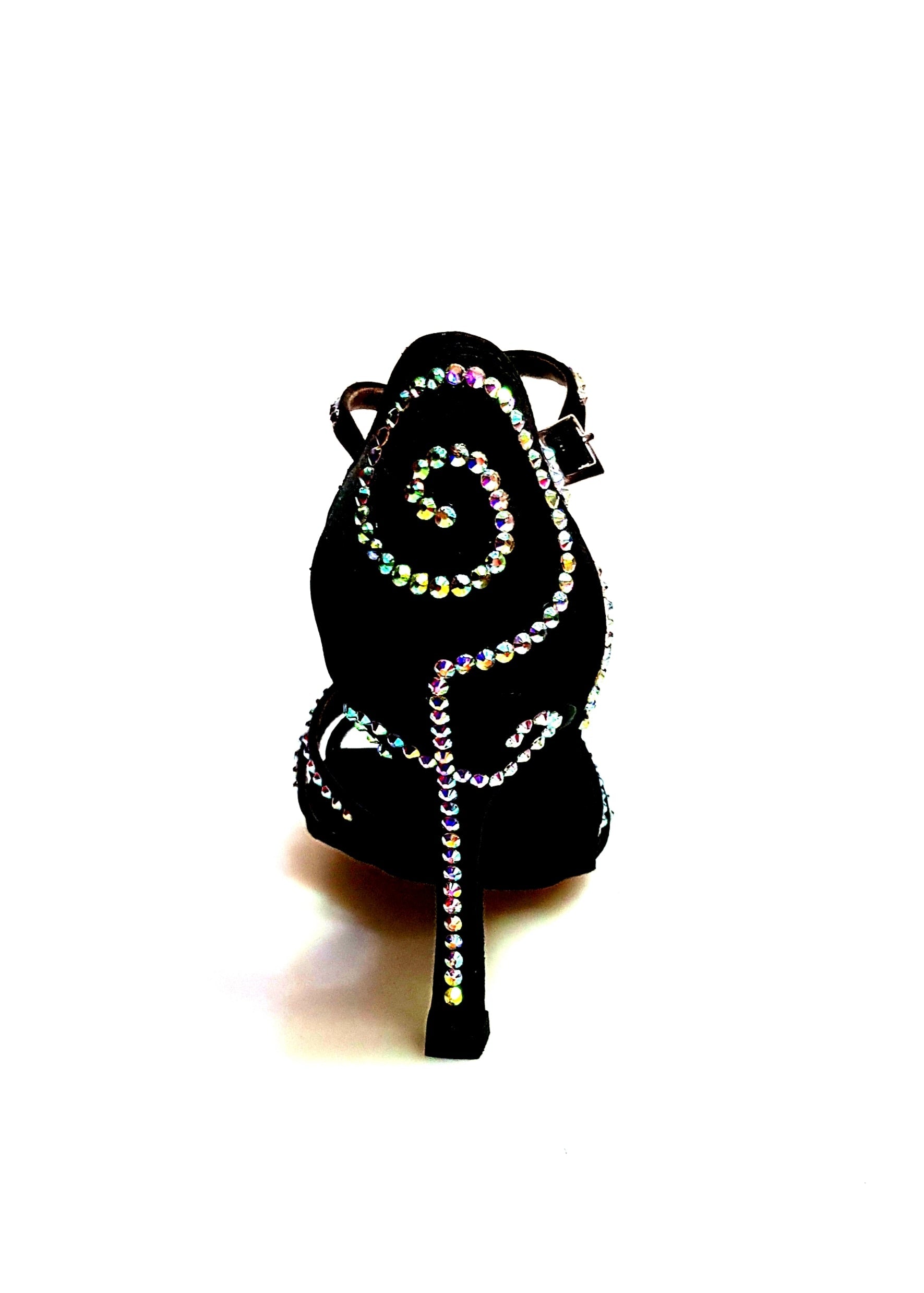 Scarpa donna Infinity Plus (BI-Flex) in raso di seta nero con Swarovski e fondo extraflex per danza, marca Wish Dance Shop.