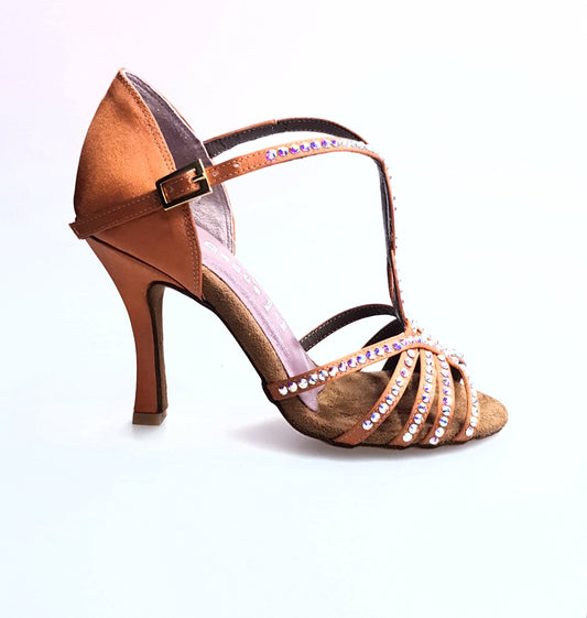 Scarpa Da Donna in Raso Seta Bronzo Infinity Wish Dance, vista laterale