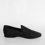 Load image into Gallery viewer, Scarpa mocassino uomo 800 HW Wish Dance Shop in jannot nero brillantinato con dettagli argentati, elegante e lucido.
